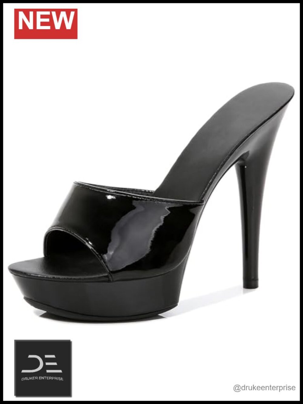 Patent Leather Women's Stiletto Heels Sexy Party Platform Sandals Slip On